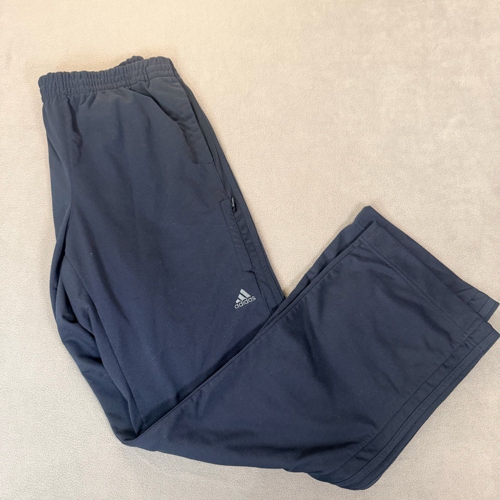 Adidas Men's Navy Blue Athletic Track Pants - Elastic Waist/ Drawstring- XL